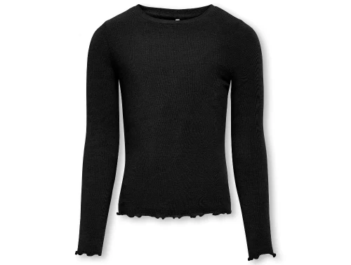 Kids ONLY black bølgekantet top